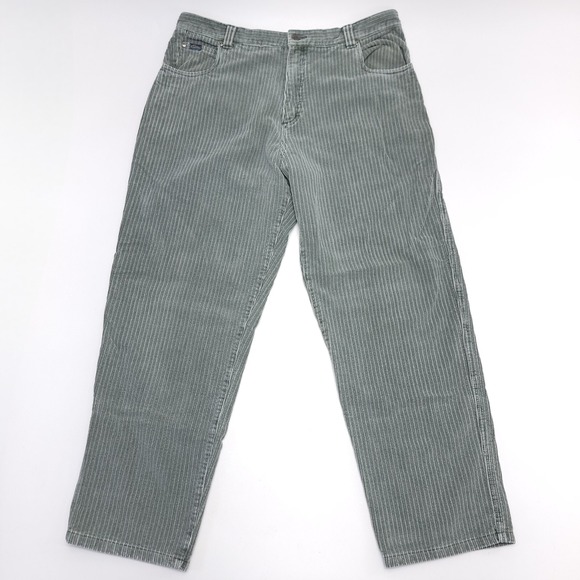Vintage‎ QSD Quiksilver Saltwater Denim Corduroy Pants 36x30 Sage Green 90's Y2K
